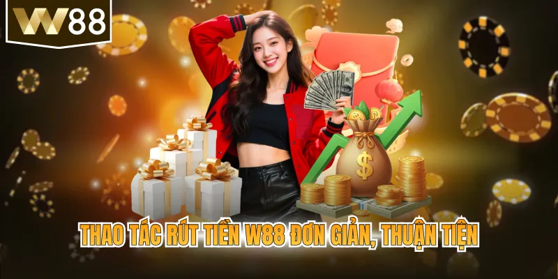 Thao tác rút tiền w88 đơn giản, thuận tiện